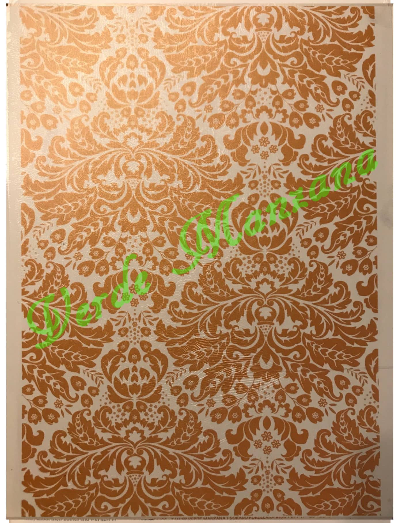 Taller de arte Verde Manzana Vajilla porcelana plato curso Calca Color Dorado,Vitrificable para Porcelana 23x33 cm, Diseño Número 141