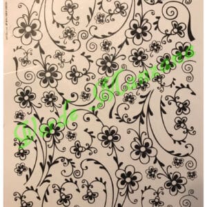 Calca Color Negro, Vitrificable para Porcelana 23×33 cm, Diseño Número 34.