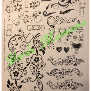 Calca Color Negro, Vitrificable para Porcelana 23×33 cm, Diseño 53.