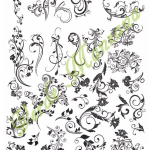 Calca Color Negro, Vitrificable para Porcelana 23×33 cm, Diseño 26.