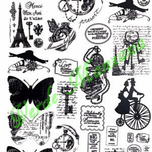 Calca Color Negro, Vitrificable para Porcelana 23×33 cm, Diseño 84.