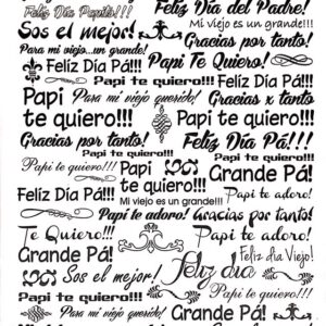 Calco Color Negro, Vitrificable para Porcelana tamaño 23×33 cm. Diseño 2 Padre.