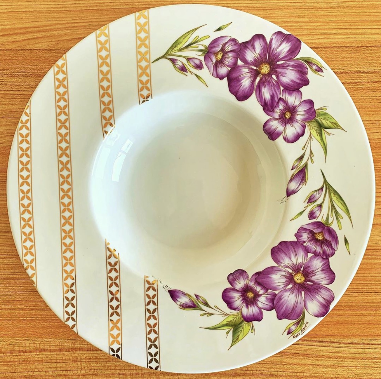 Taller de arte Verde Manzana Vajilla porcelana plato curso Calco Vitrificable para Porcelana 23x33cm. Diseño 176 - Imagen 2