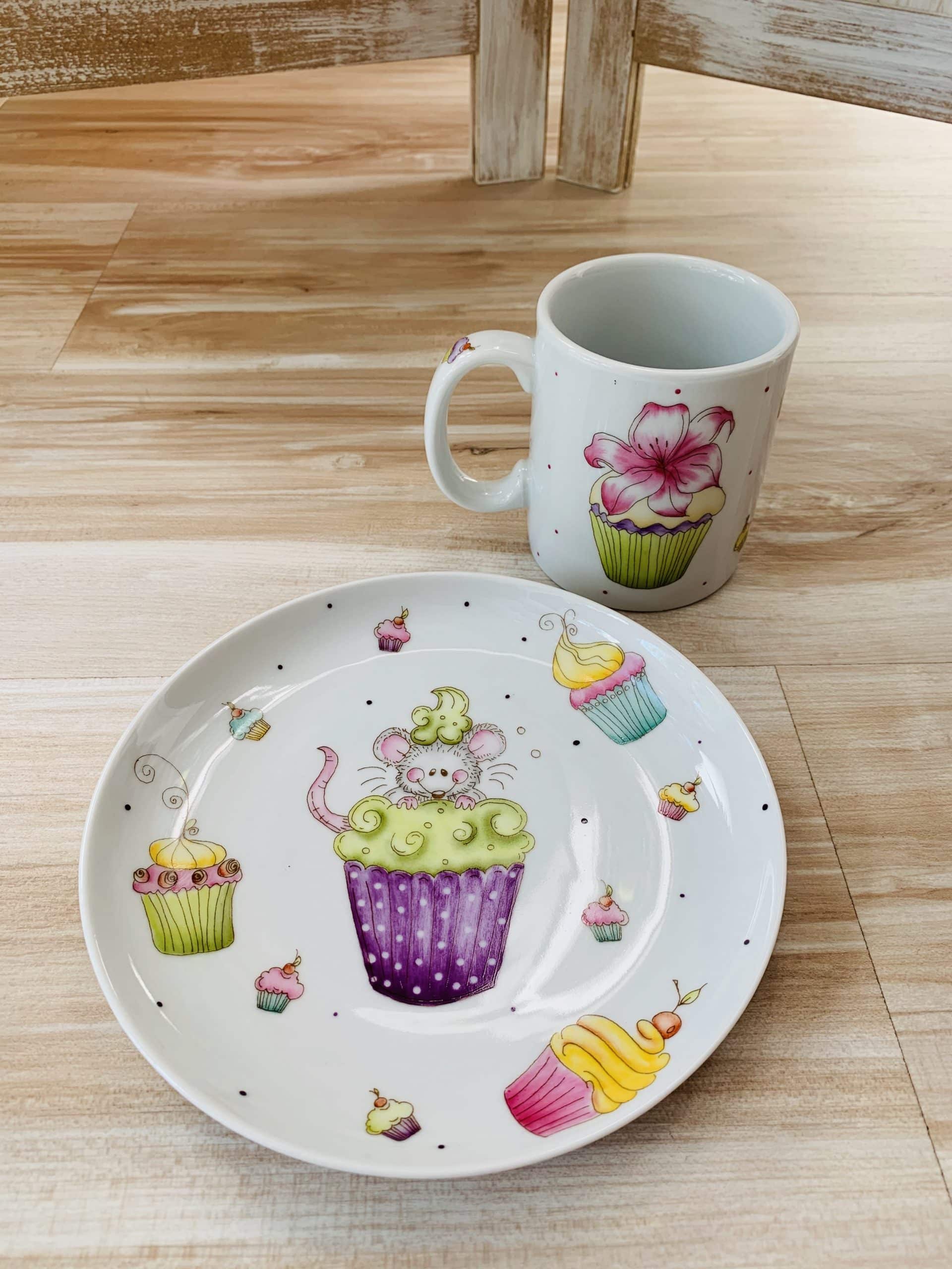 Taller de arte Verde Manzana Vajilla porcelana plato curso Pintura sobre porcelana - Taller de arte Verde Manzana