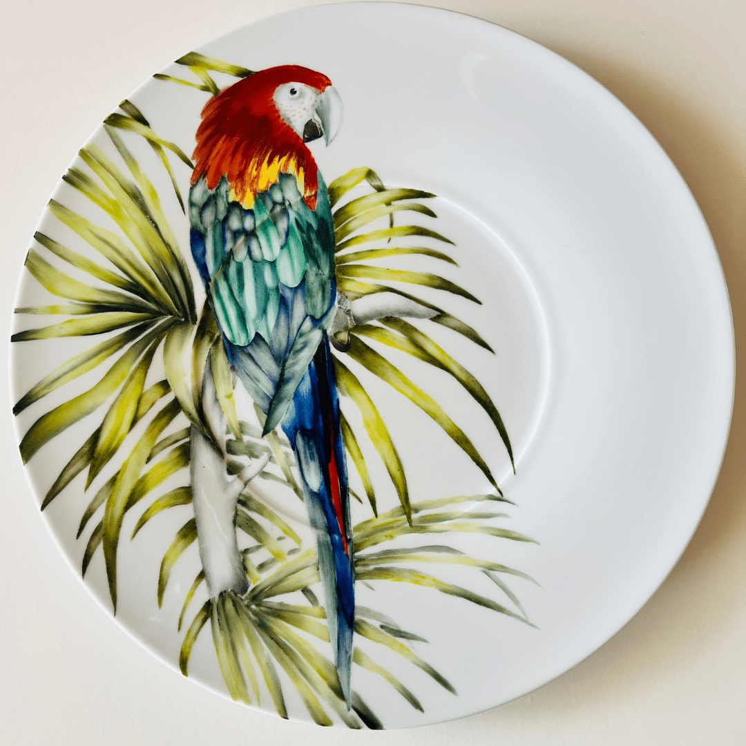 Taller de arte Verde Manzana Vajilla porcelana plato curso Clases de pintura sobre porcelana y cerámica - Imagen 5