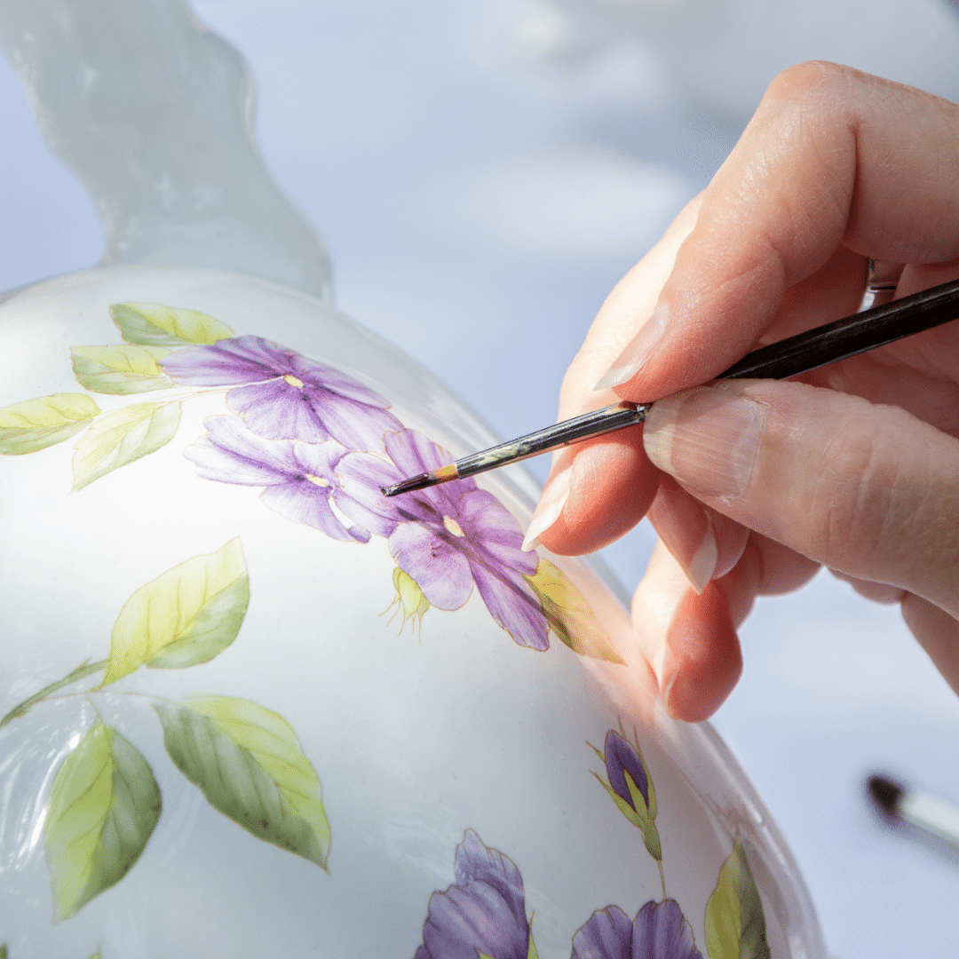 Taller de arte Verde Manzana Vajilla porcelana plato curso Clases de pintura sobre porcelana y cerámica - Imagen 14