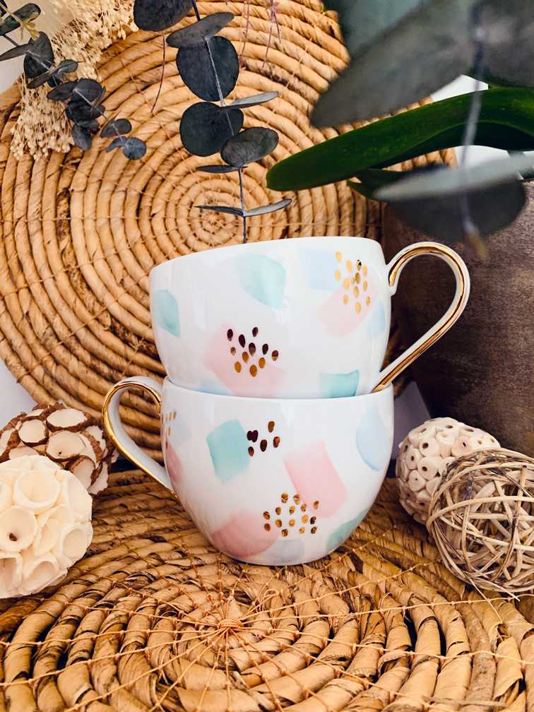 Vajilla Plato Taza Porcelana pintada a mano