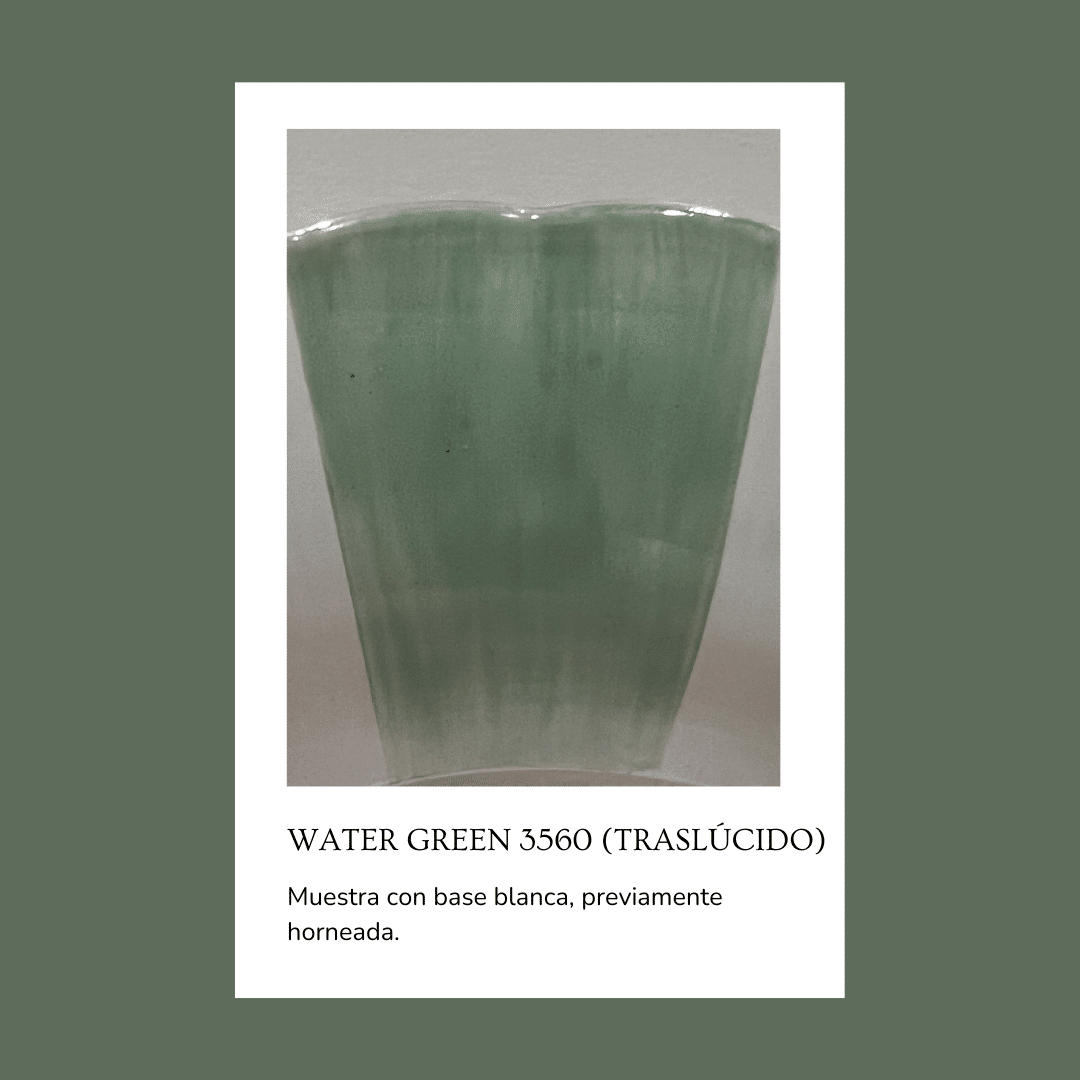 Taller de arte Verde Manzana Vajilla porcelana plato curso Pigmento para vidrio/cristal Water green 3560 (Traslúcido) 5 gr. - Imagen 2
