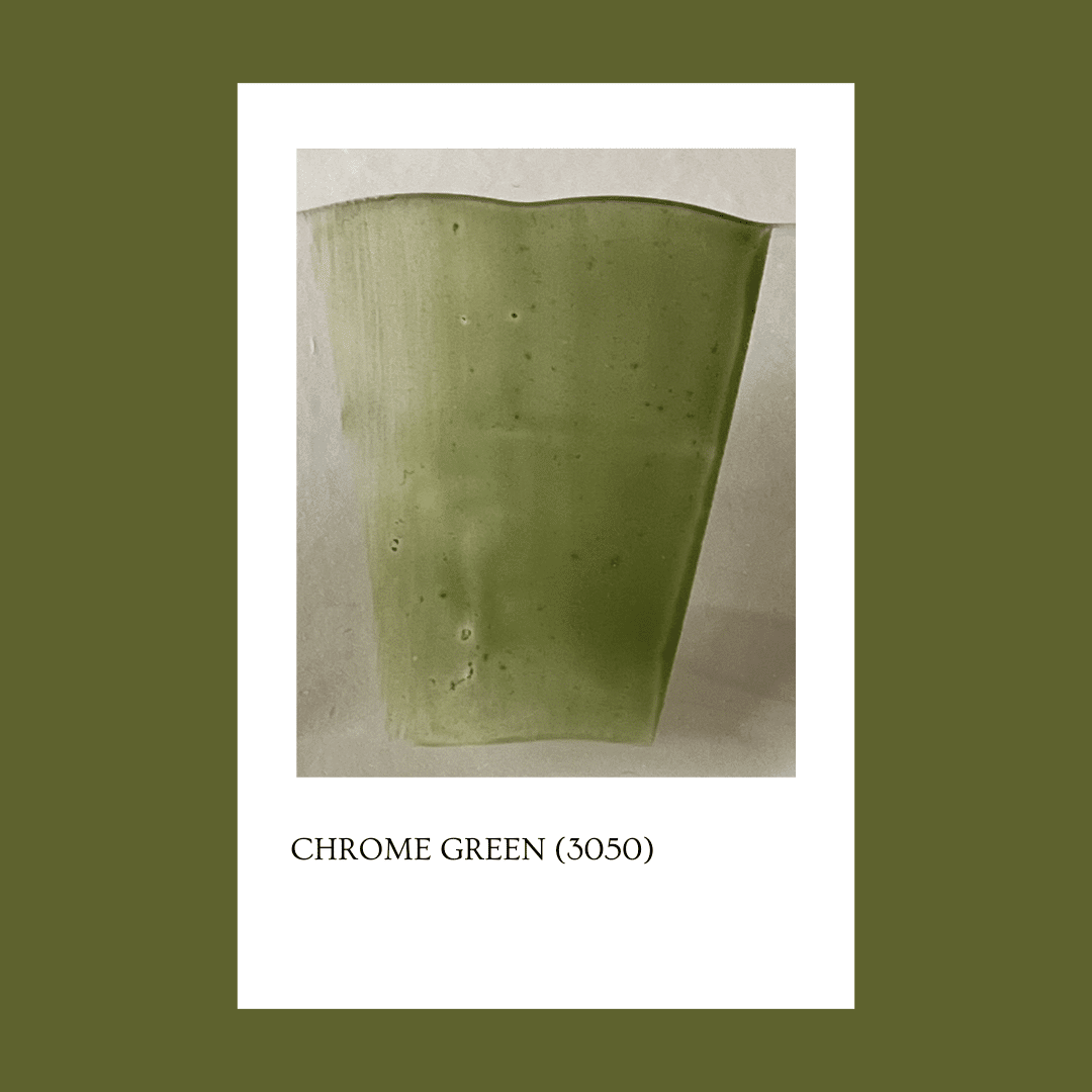 Taller de arte Verde Manzana Vajilla porcelana plato curso Pigmento para vidrio/cristal Chrome Green 3050 (Opaque) 5 gr.