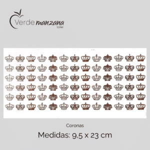 Calca de Oro, Vitrificable para Porcelana, Diseño Coronas.