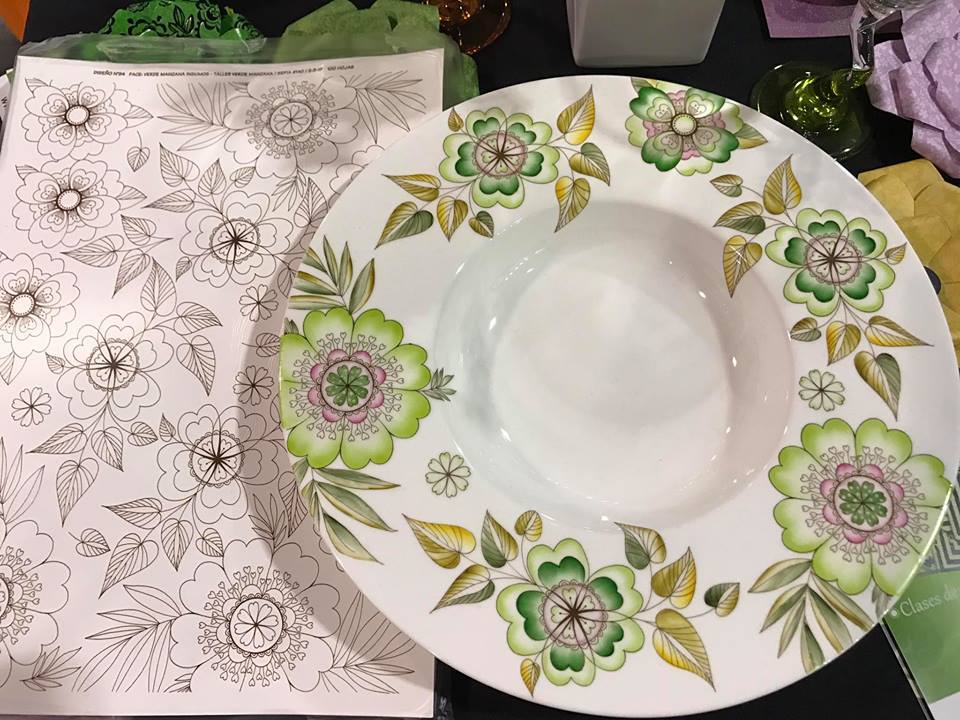 Taller de arte Verde Manzana Vajilla porcelana plato curso