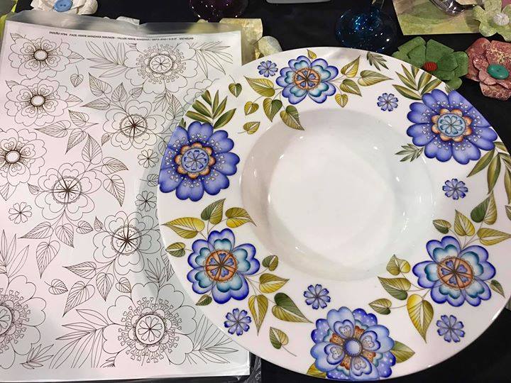 Taller de arte Verde Manzana Vajilla porcelana plato curso