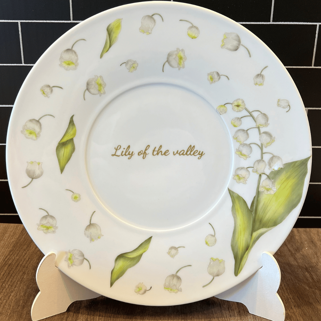Taller de arte Verde Manzana Vajilla porcelana plato curso Nueva - Calca vitrificable para porcelana diseño 190 LILY OF THE VALLEY - Calidad Premium - Imagen 2