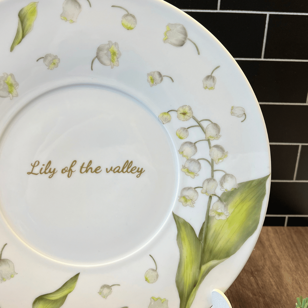 Taller de arte Verde Manzana Vajilla porcelana plato curso Nueva - Calca vitrificable para porcelana diseño 190 LILY OF THE VALLEY - Calidad Premium - Imagen 4