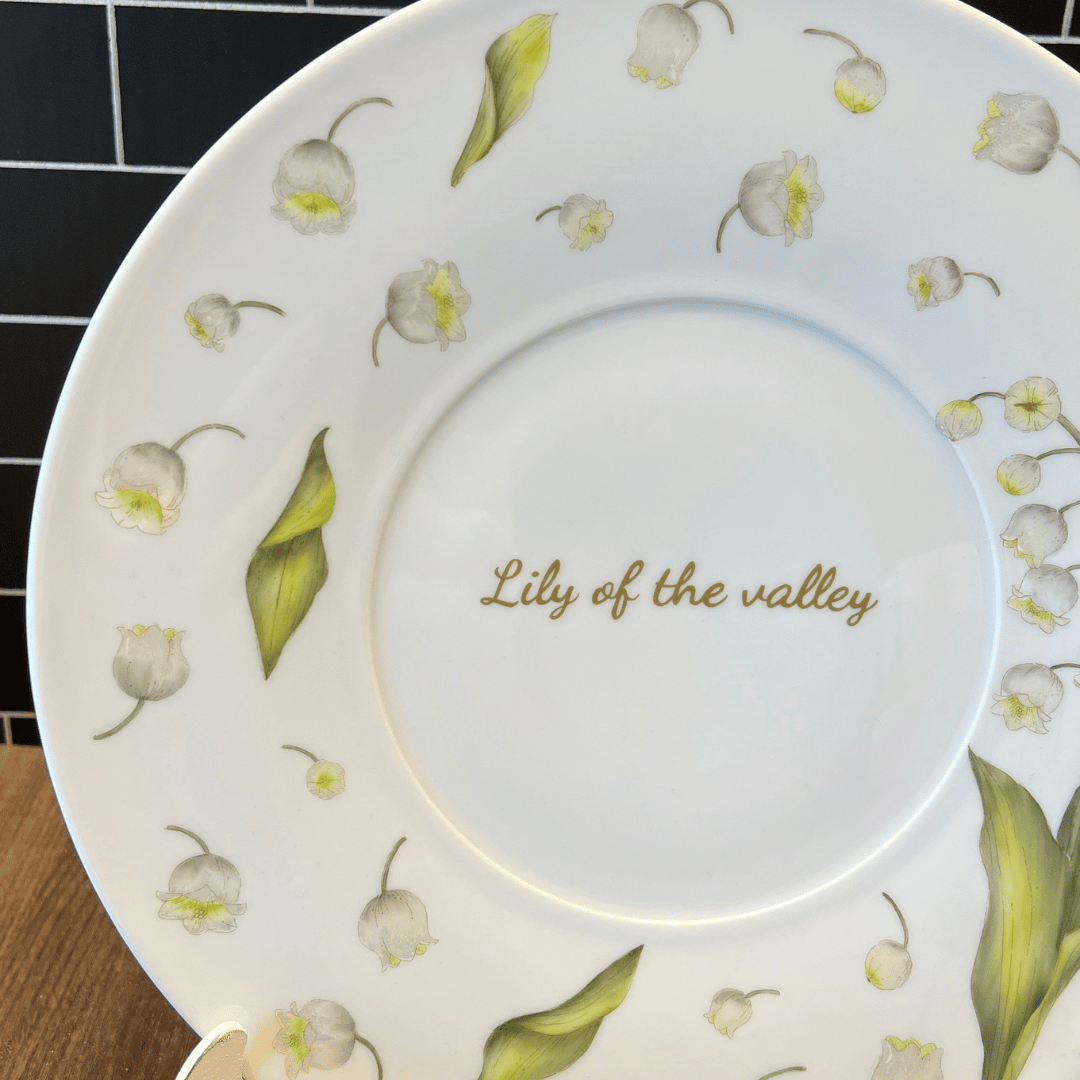 Taller de arte Verde Manzana Vajilla porcelana plato curso Nueva - Calca vitrificable para porcelana diseño 190 LILY OF THE VALLEY - Calidad Premium - Imagen 3
