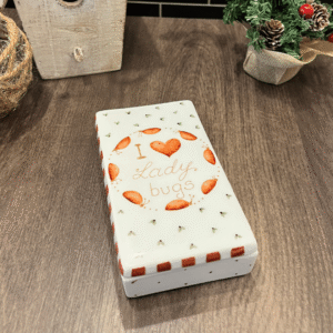 Caja rectangular de porcelana “Lady Bugs” 14x8x3cm