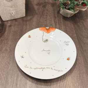 Platito porta joyas de porcelana de 16,5cm diámetro “Amapolas”